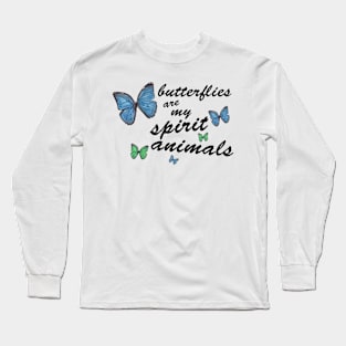 Hand Painted Butterflies With Sign Long Sleeve T-Shirt